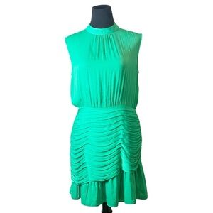 Naked Zebra Ruched Emerald Green Dress M